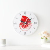 Nautilus shell - donkerrood en wit grote klok (Huis)