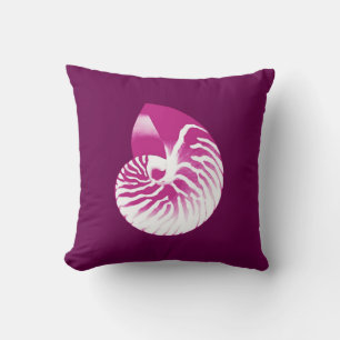 Nautilus shell - eierplant paars en wit kussen