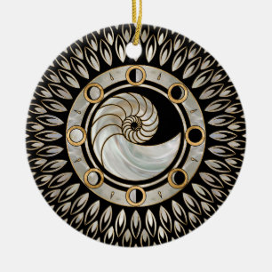 Nautilus Shell - Fases van de maan Keramisch Ornament