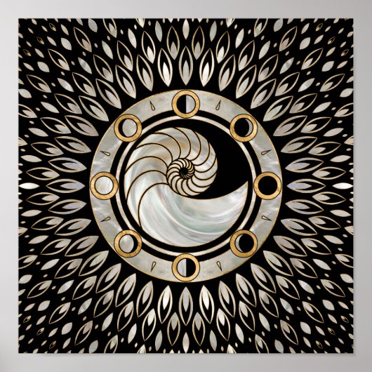 Nautilus Shell - Fases van de maan Poster (Voorkant)
