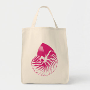 Nautilus shell - Fuchsia Pink en White Tote Bag