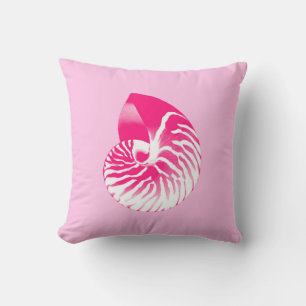 Nautilus shell - fuchsia roze en wit kussen