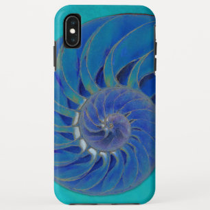 Nautilus Shell in Blue iPhone XS Max Hoesje