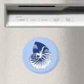 Nautilus shell - marine, wit & lichtblauw magneet (Insitu (Vaatwasser))