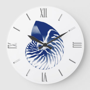 Nautilus shell - marineblauw en wit grote klok