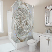 Nautilus Shell - Moeder van parelhout en goud Douchegordijn (In situ)