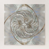 Nautilus Shell - Moeder van parelhout en goud Legpuzzel (Verticaal)
