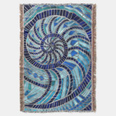 Nautilus Shell mozaïek kunst Deken (Voorkant Verticaal)