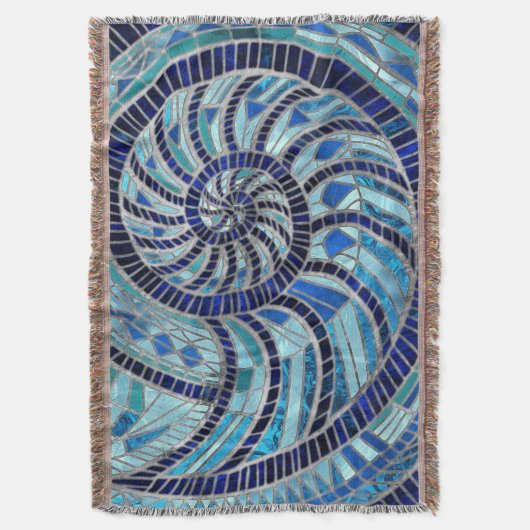 Nautilus Shell mozaïek kunst Deken (Voorkant Verticaal)