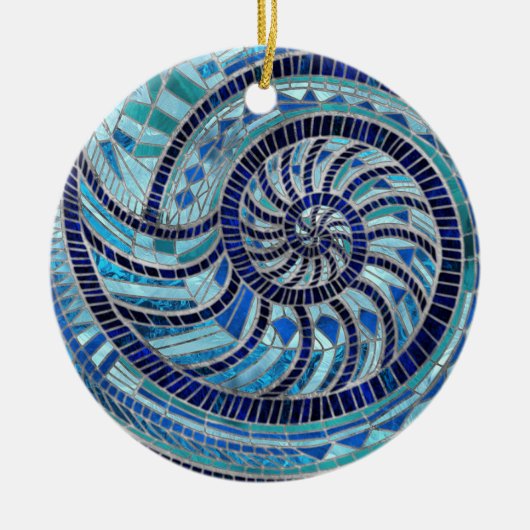 Nautilus Shell mozaïek kunst Keramisch Ornament (Voorkant)
