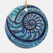 Nautilus Shell mozaïek kunst Keramisch Ornament (Achterkant)