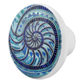 Nautilus Shell mozaïek kunst Keramische Knop (Rechts)