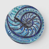 Nautilus Shell mozaïek kunst Ronde Klok (Voorkant)