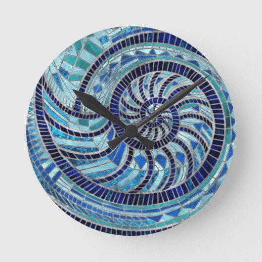 Nautilus Shell mozaïek kunst Ronde Klok (Voorkant)