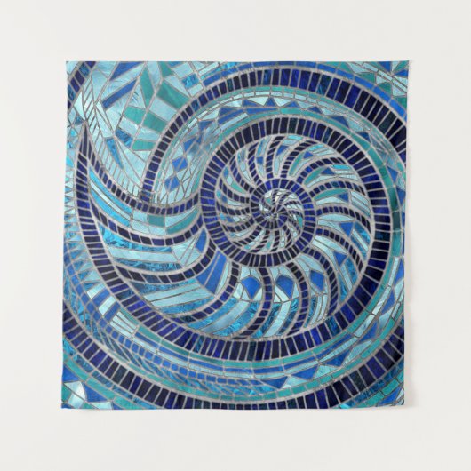 Nautilus Shell mozaïek kunst Wandkleed (Voorkant)