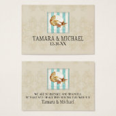 Nautilus Shell Ocean Striped Pattern Damask Beach Visitekaartjes (Voorkant /achterkant)