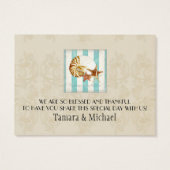 Nautilus Shell Ocean Striped Pattern Damask Beach Visitekaartjes (Achterkant)