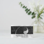 Nautilus Shell - Peal en Black Abalone Visitekaartje (Staand voorkant)