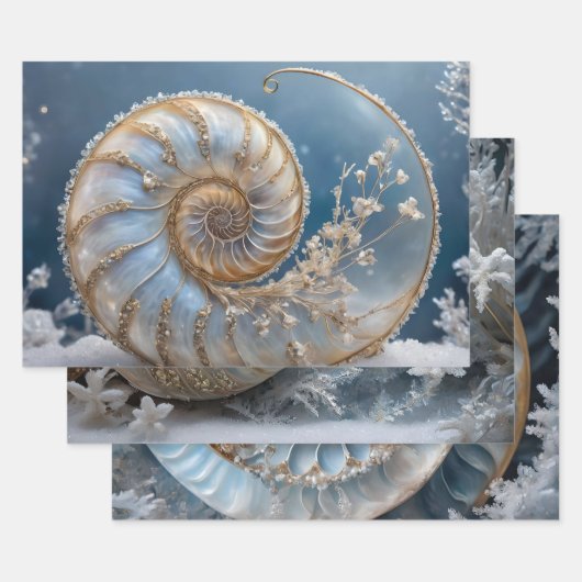 Nautilus Shell Print Inpakpapier Vel (Set)