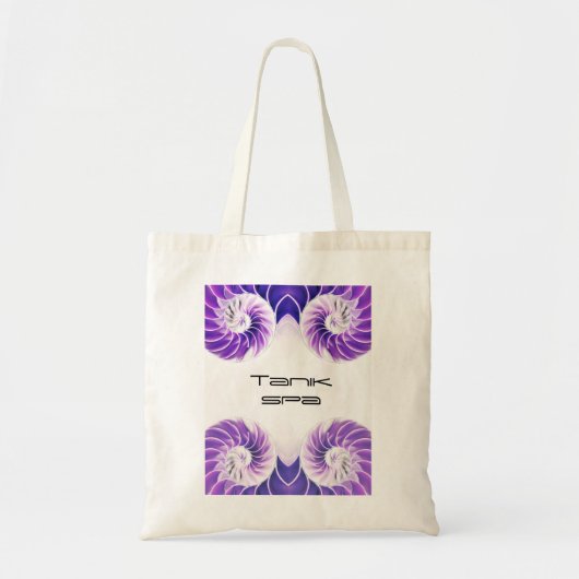 nautilus shell seashell Fibonacci swirl paars Tote Bag (Voorkant)