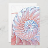 nautilus shell seashell Fibonacci zwirroze Bedankkaart (Voorkant / Achterkant)