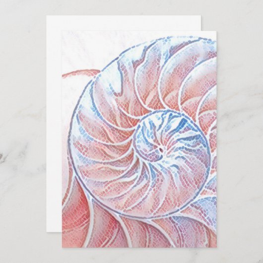 nautilus shell seashell Fibonacci zwirroze Bedankkaart (Voorkant / Achterkant)