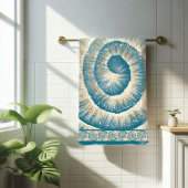 Nautilus Shell Spiral Shape Blauwgroen Badhanddoek