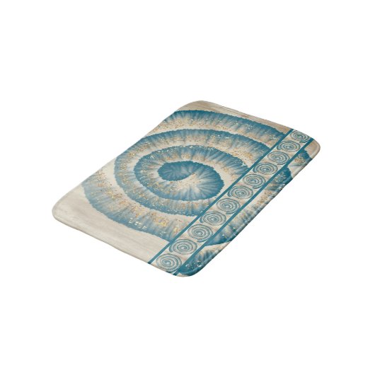 Nautilus Shell Spiral Shape Blauwgroen Badmat (Gekanteld)