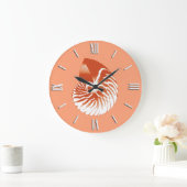 Nautilus shell - terracotta en white grote klok (Huis)