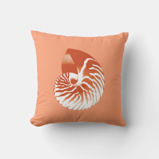 Nautilus shell - terracotta en white kussen (Voorkant)
