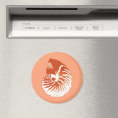 Nautilus shell - terracotta en white magneet (Insitu (Vaatwasser))