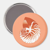 Nautilus shell - terracotta en white magneet (Voorkant / Achterkant)