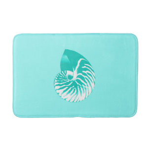 Nautilus shell - turquoise , aqua en white badmat