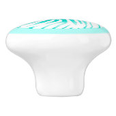 Nautilus shell - turquoise , aqua en white keramische knop (Zijkant)
