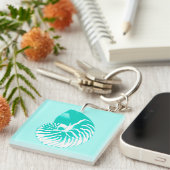 Nautilus shell - turquoise , aqua en white sleutelhanger (Voorkant Rechts)