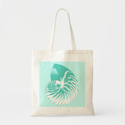 Nautilus shell - turquoise , aqua en white tote bag (Voorkant)