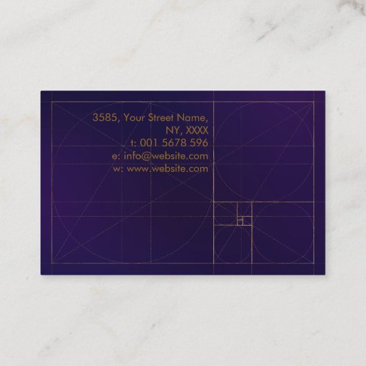 Nautilus Shell - Waterverf Chakras over violet Visitekaartje (Achterkant)