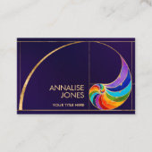 Nautilus Shell - Waterverf Chakras over violet Visitekaartje (Voorkant)