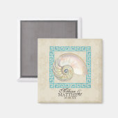 Nautilus Shell Waterverf Grieks Zeer belangrijk Da Magneet (Voorkant / Achterkant)