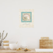 Nautilus Shell Waterverf Grieks Zeer belangrijk Da Poster (Keuken)