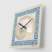 Nautilus Shell Waterverf Grieks Zeer belangrijk Da Vierkante Klok (Hoek)