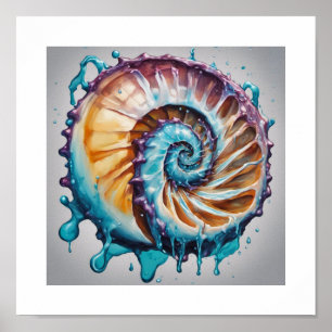 Nautilus Shell Zee Wereld Poster