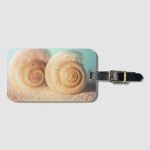 Nautilus Shells op strand Bagagelabel