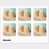 Nautilus Shells op strand Vierkante Sticker (Vel)