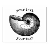 Nautilus Zee Shell Beach Thema met Tekst Rubberstempel (Afrduk)