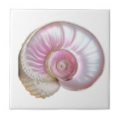 Nautilus zeeschelp roze parel 3D strand zee Tegeltje (Voorkant)