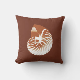 Nautilusschelp - cacaobruin en wit kussen