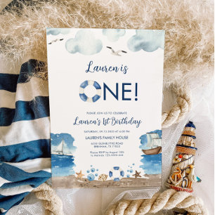 Nautique 1er anniversaire invitation