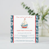 Nautique 1er anniversaire Pool Party Invitation (Debout devant)