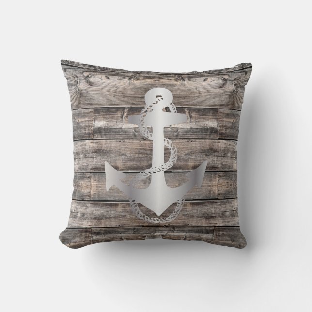 nautique ANCRE + CORDE | Coussin à jeter (Recto)